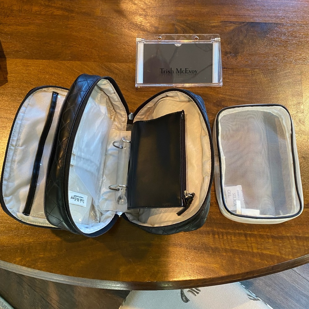 Trish McEvoy Black Makeup Planner With Mesh Pouch and Magnetic Insert